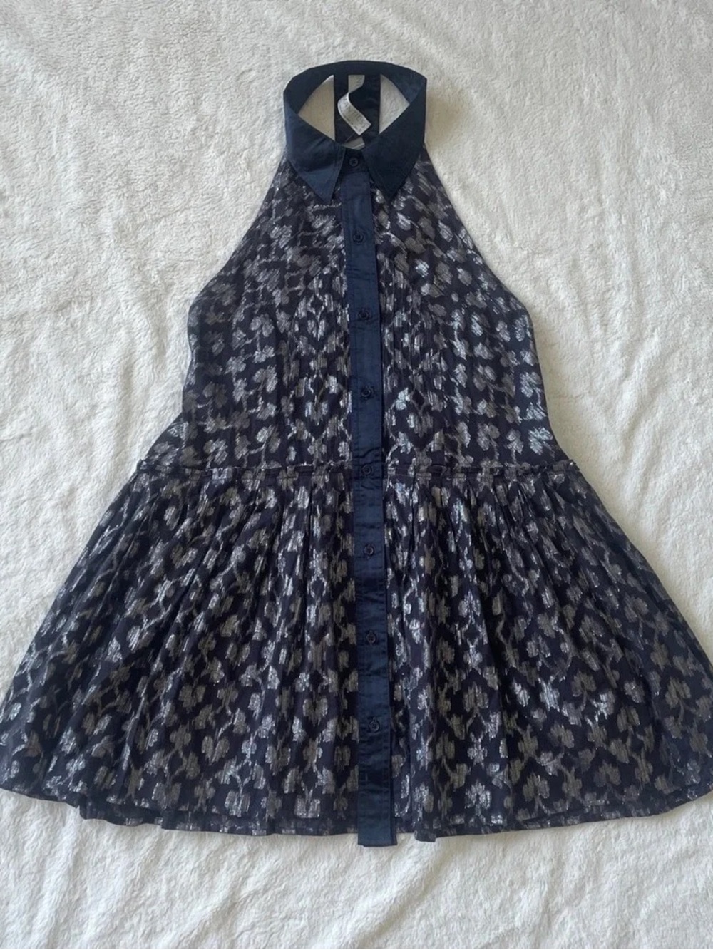 Halter Mini Dress in Black and Gray
